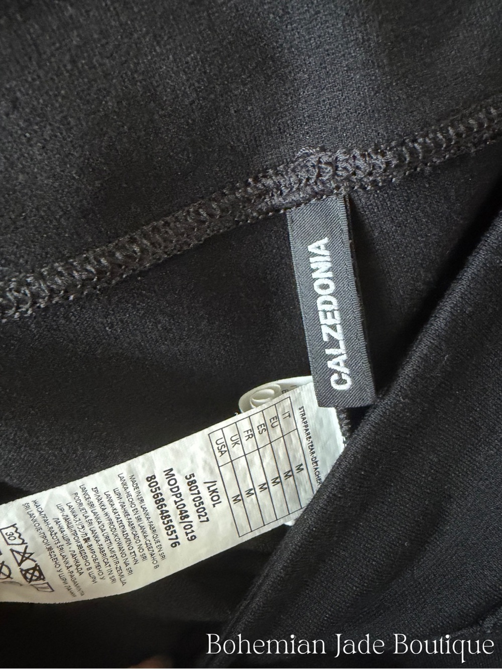 Calzedonia Black Cropped Flare Pants Women’s Medium Fringe Hem - Picture 6 of 6